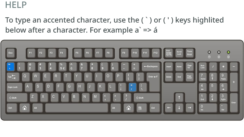 Accented character input help
